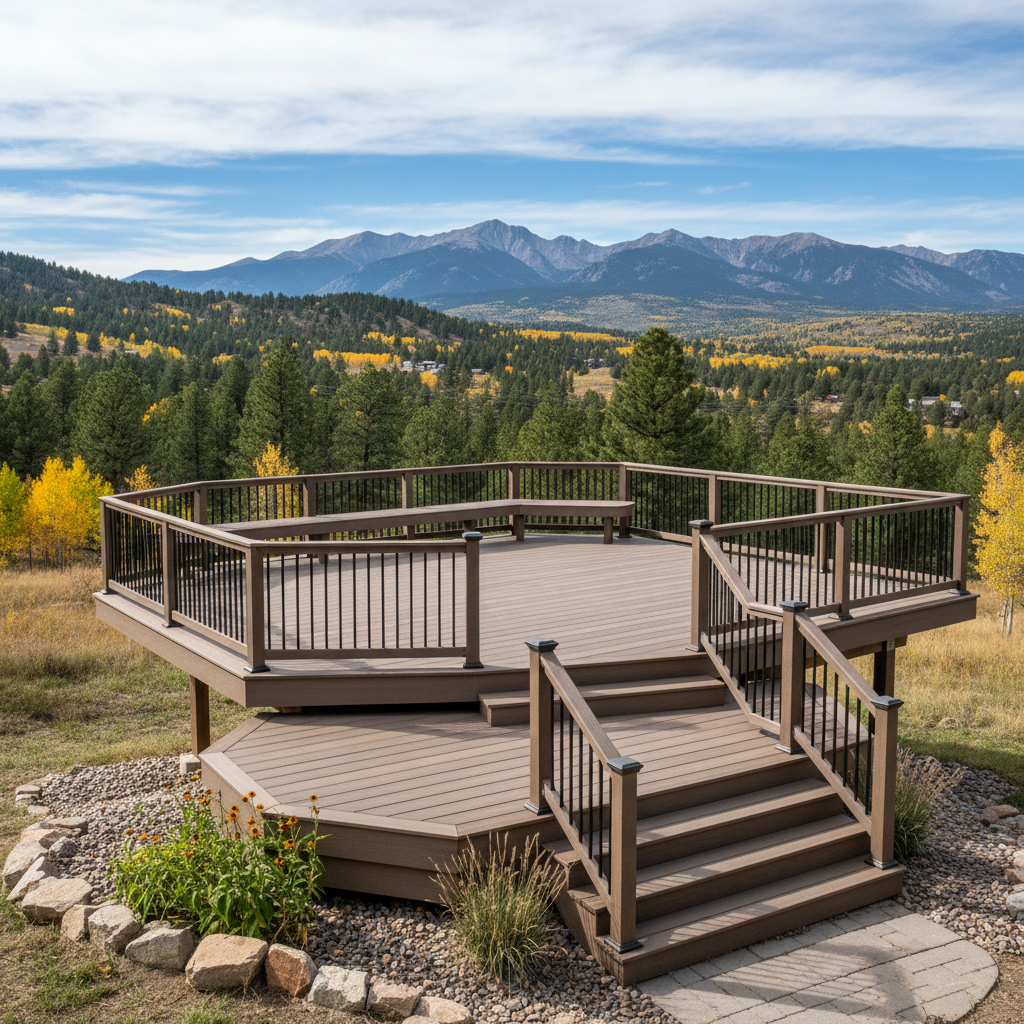 Completed trex decks work at a residential property in Boulder, CO