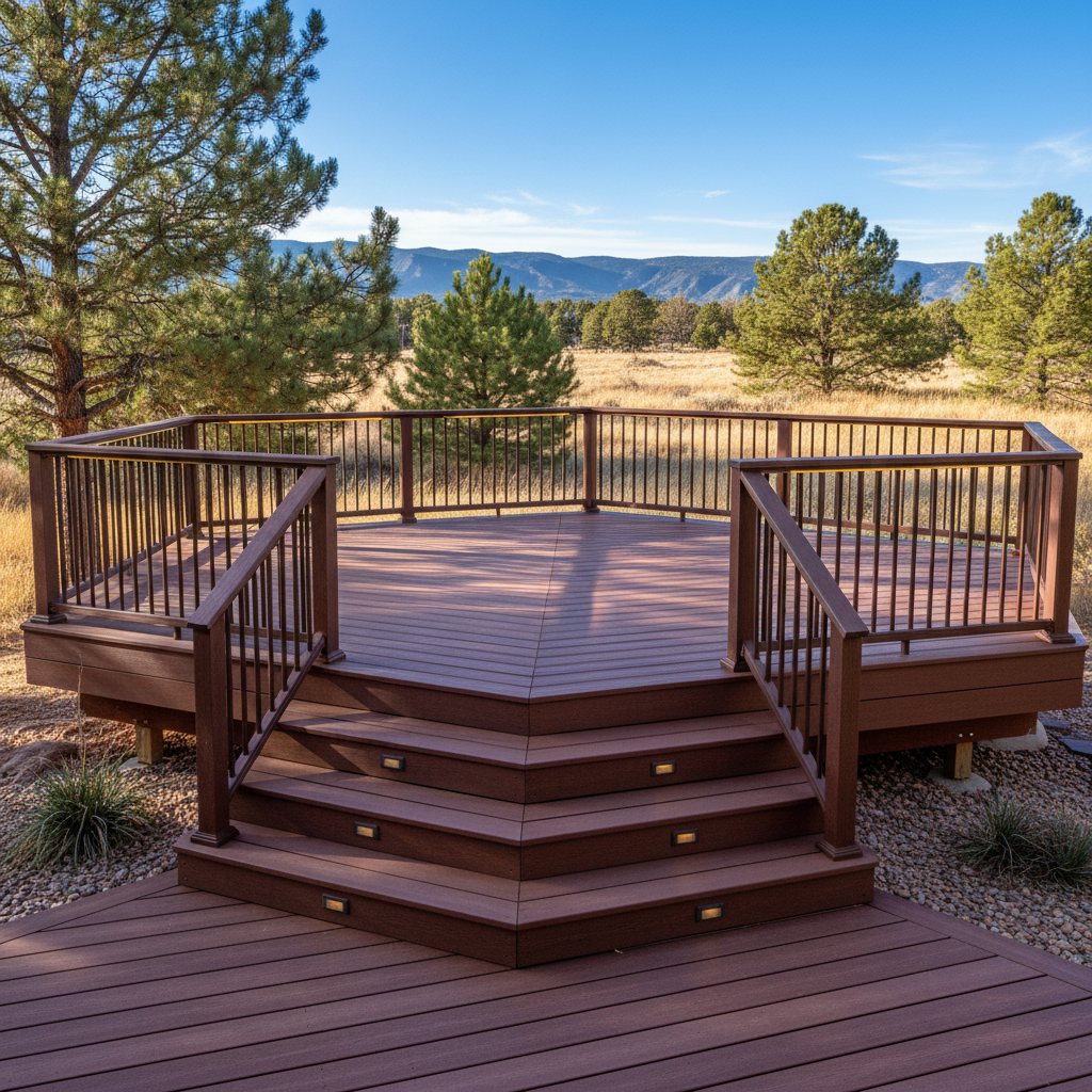 Completed trex decks work at a residential property in Denver, CO