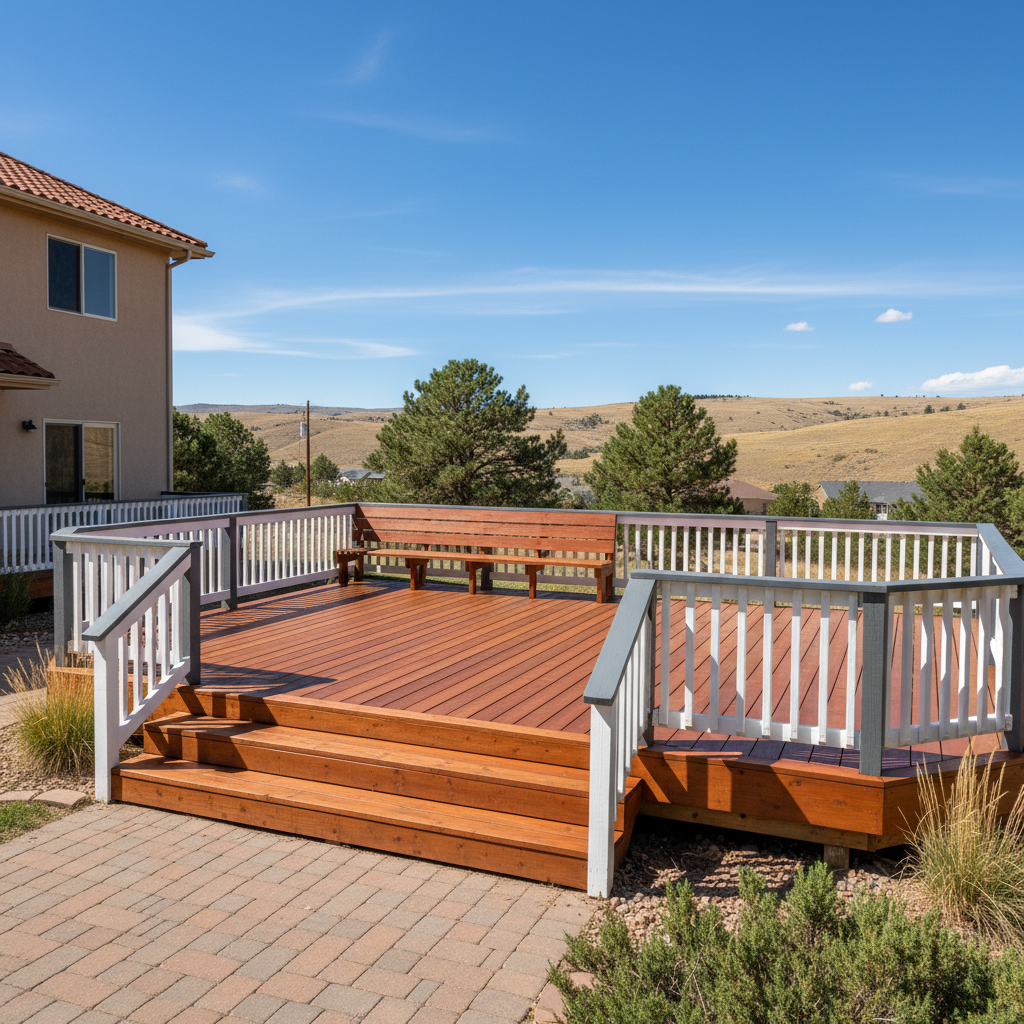 Completed deck painting & staining work at a residential property in Pueblo, CO