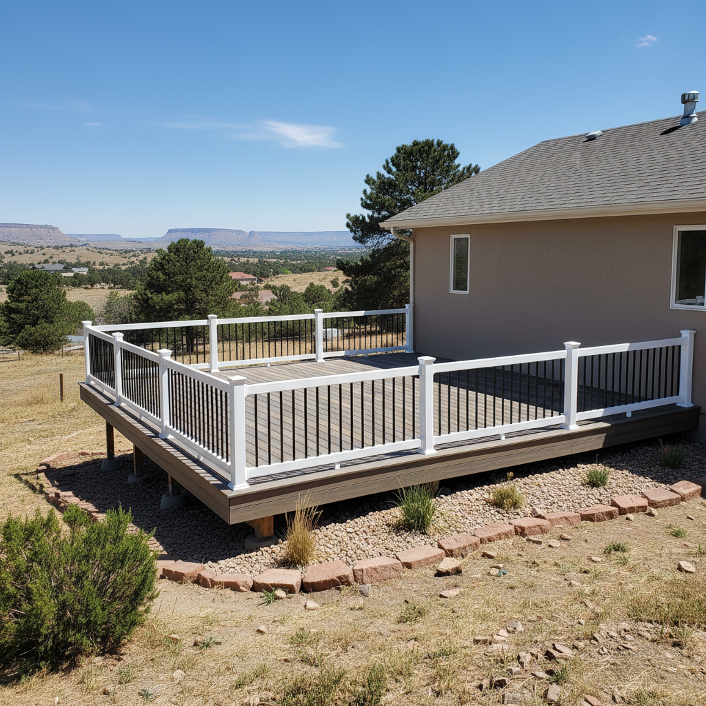 Completed composite decks work at a residential property in Pueblo, CO