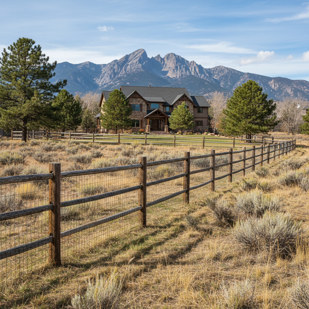 Completed farm fencing work at a residential property in Boulder, CO