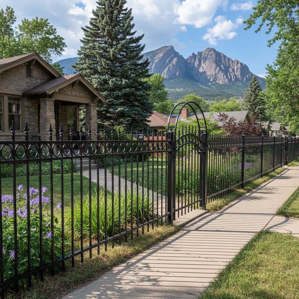 Completed ornamental iron fencing work at a residential property in Boulder, CO