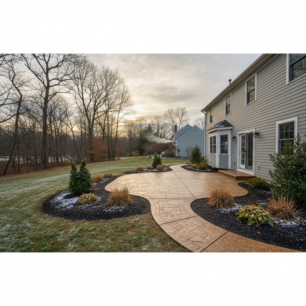 Completed concrete installation work at a residential property in Manchester, CT