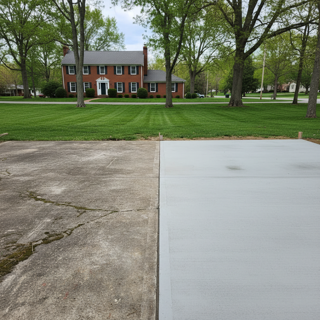 Completed concrete flatwork work at a residential property in Hartford, CT