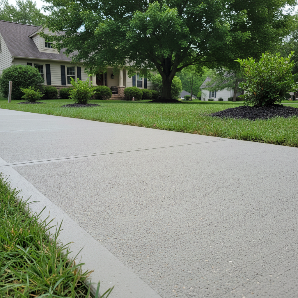 Completed concrete sidewalks work at a residential property in East Haven, CT