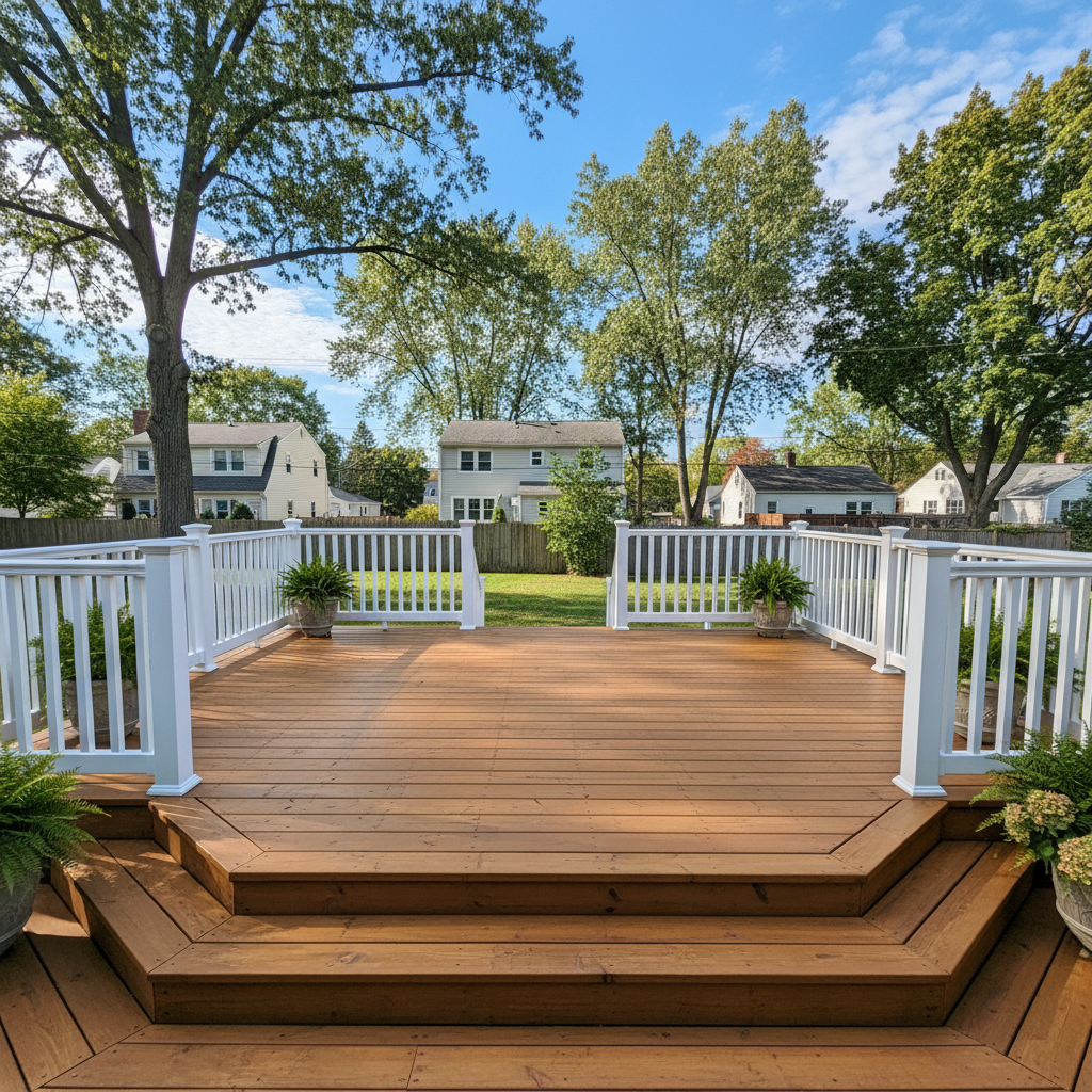 Completed deck painting & staining work at a residential property in New Haven, CT