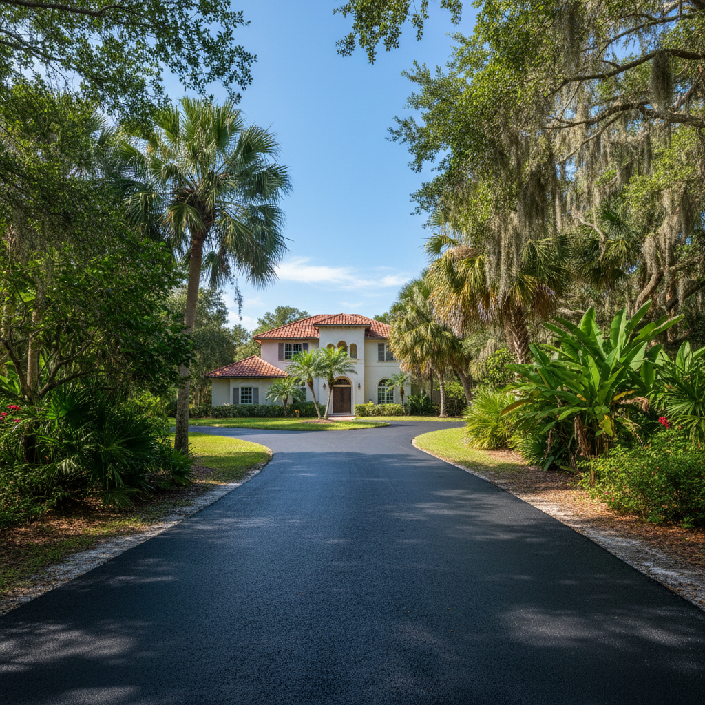 Completed residential asphalt work at a residential property in Jacksonville, FL