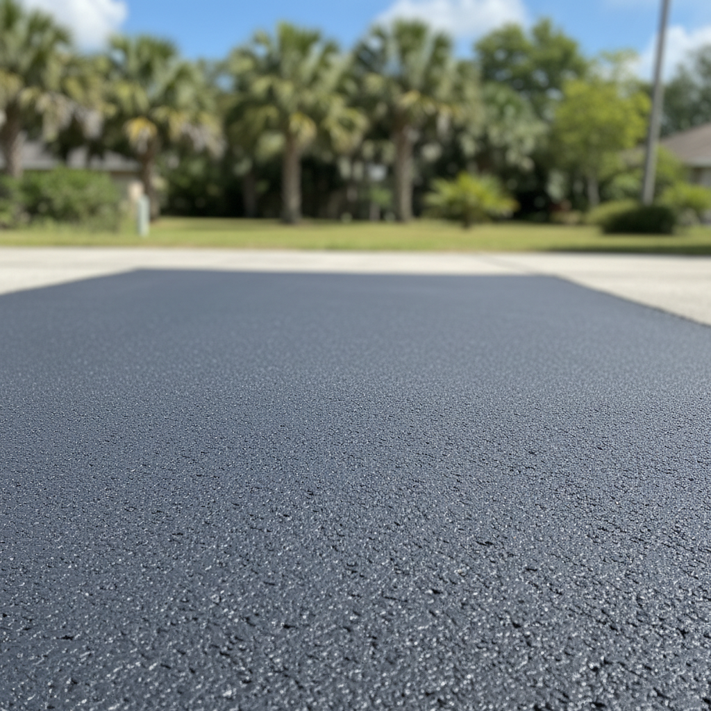 Completed asphalt patching work at a residential property in Jacksonville, FL