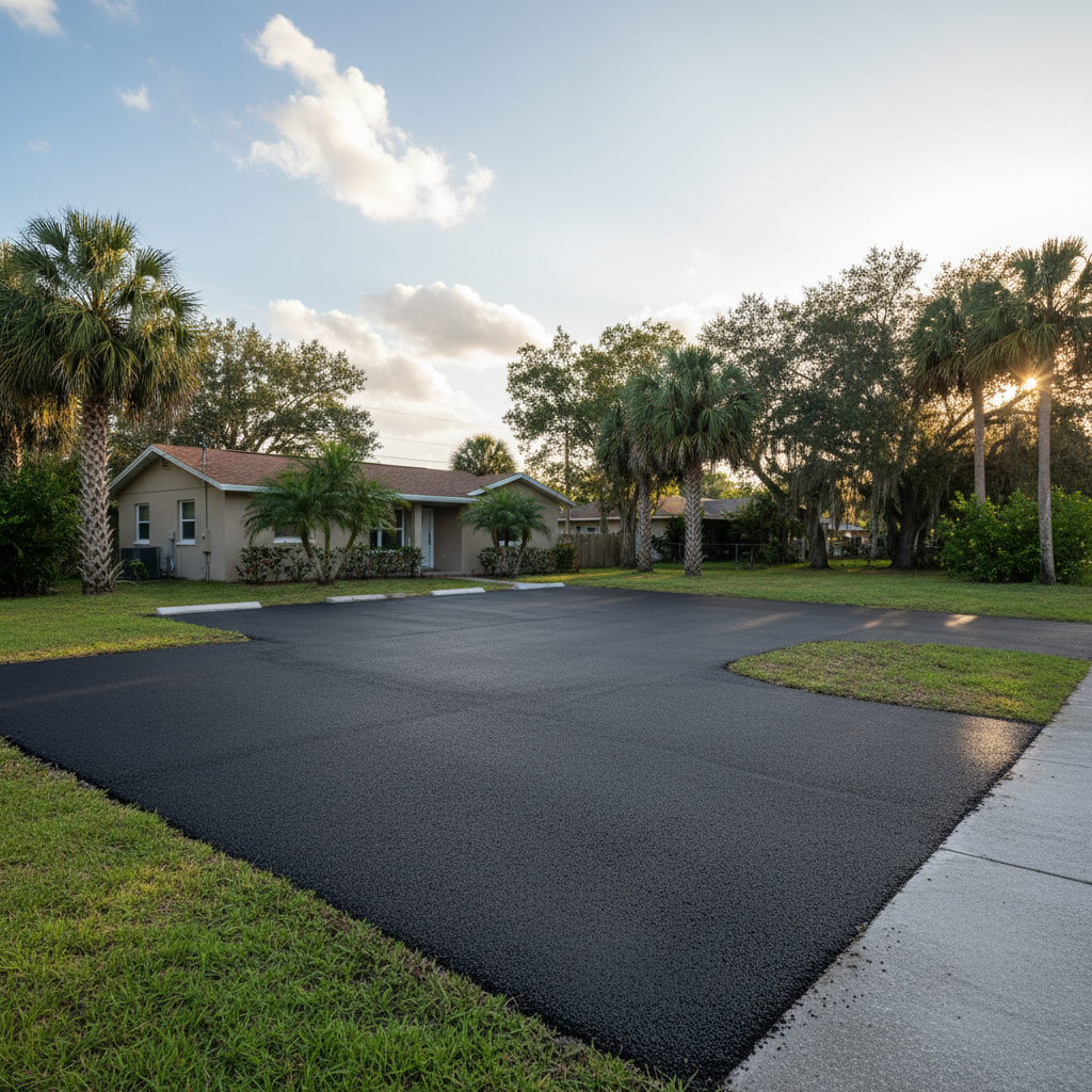 Completed commercial asphalt work at a residential property in Daytona Beach, FL