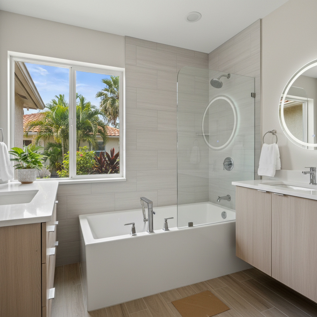 Completed bathtub replacement work at a residential property in Panama City, FL