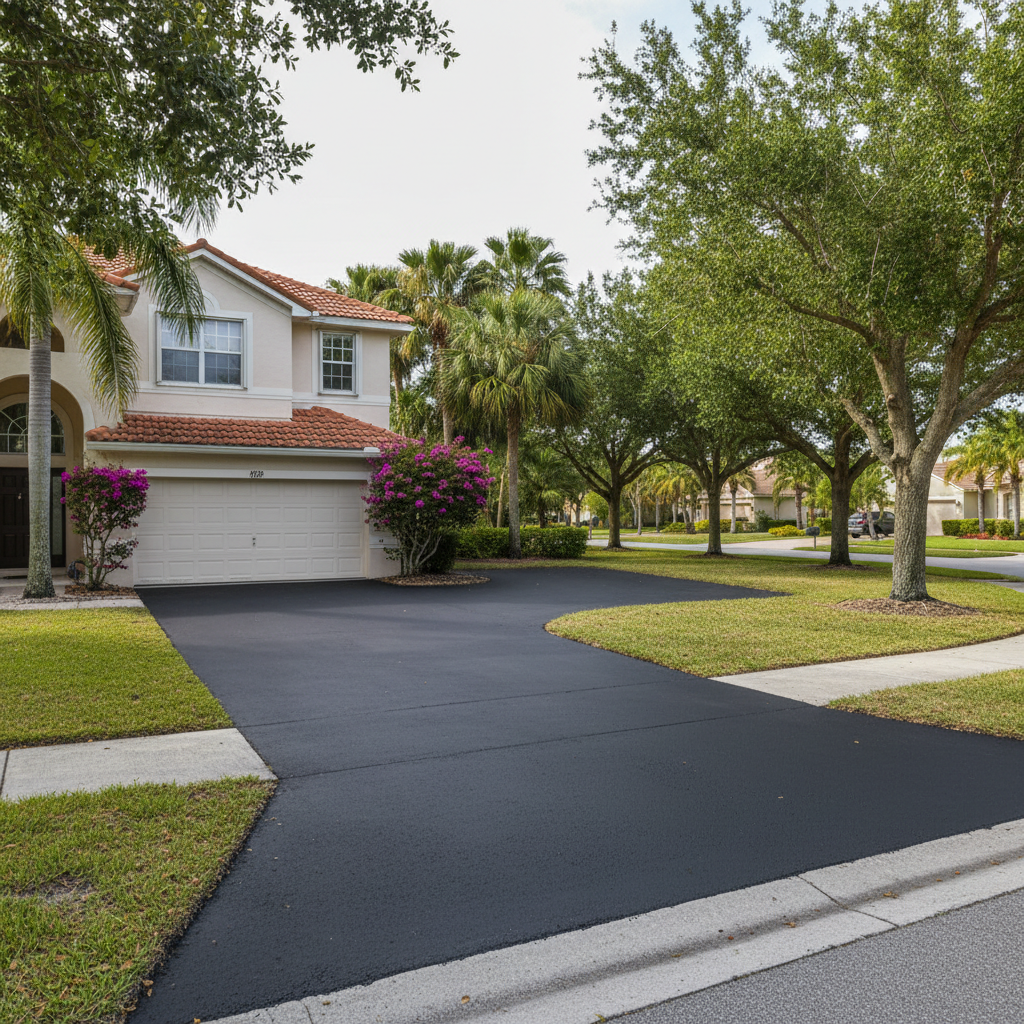 Completed slurry coating work at a residential property in Daytona Beach, FL