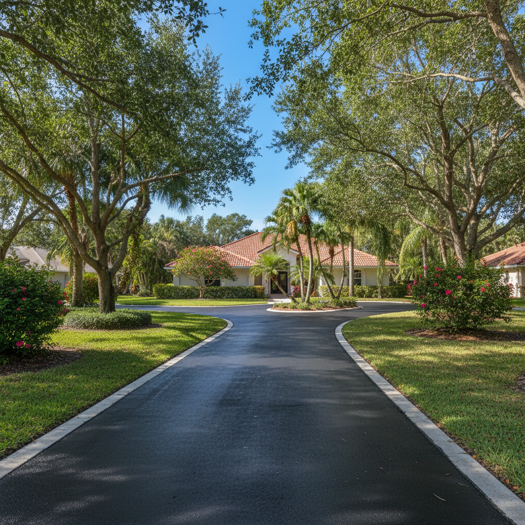 Completed slurry coating work at a residential property in NEW PRT RCHY, FL