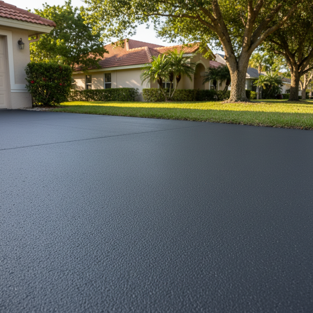 Completed slurry coating work at a residential property in NEW PRT RCHY, FL