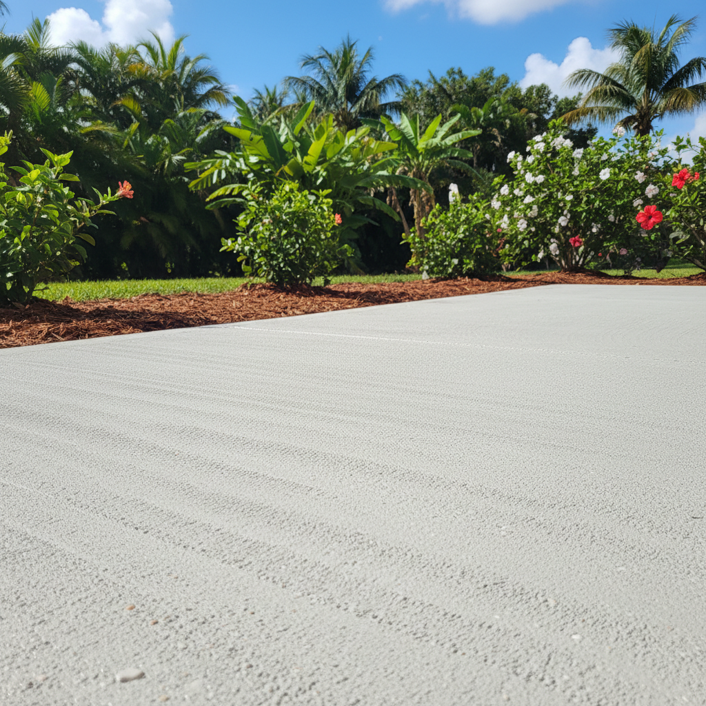 Completed concrete installation work at a residential property in Miramar, FL