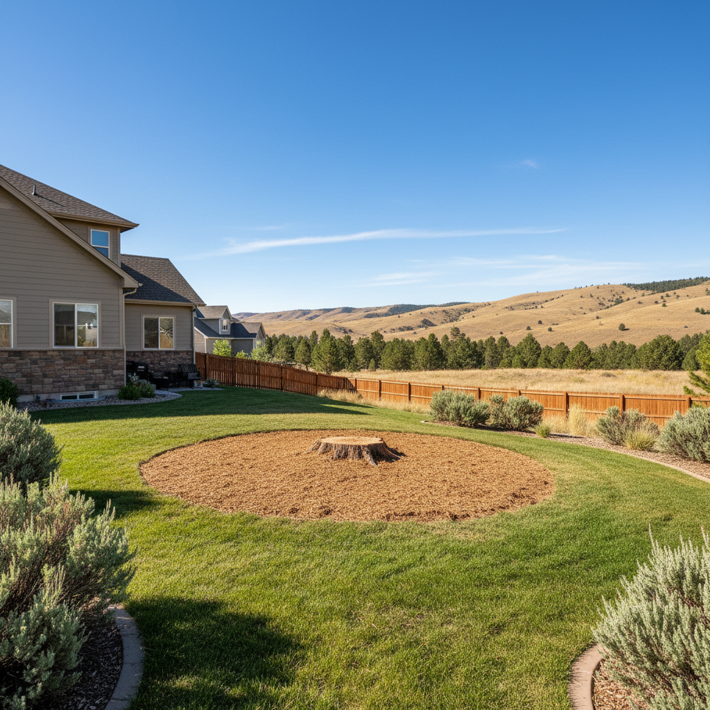 Completed stump grinding & removal work at a residential property in Billings, MT