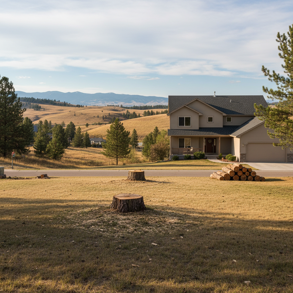 Completed emergency tree removal work at a residential property in Great Falls, MT
