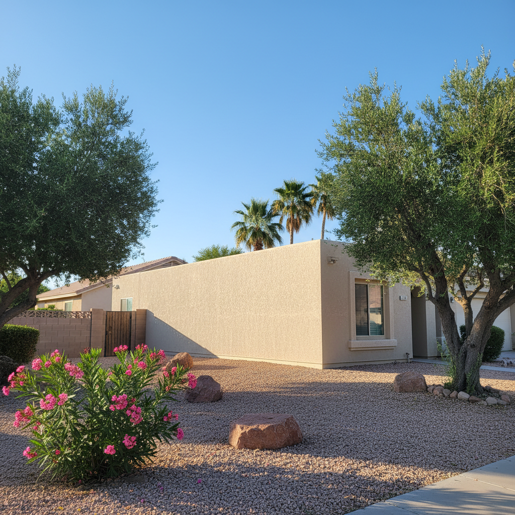 Completed stucco removal work at a residential property in Las Vegas, NV