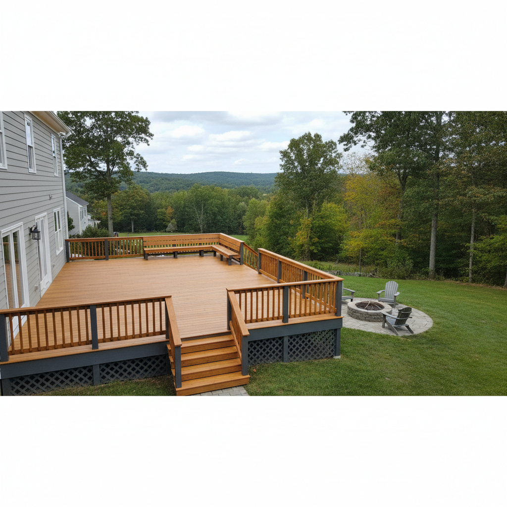 Completed deck painting & staining work at a residential property in Pleasant Valley, NY