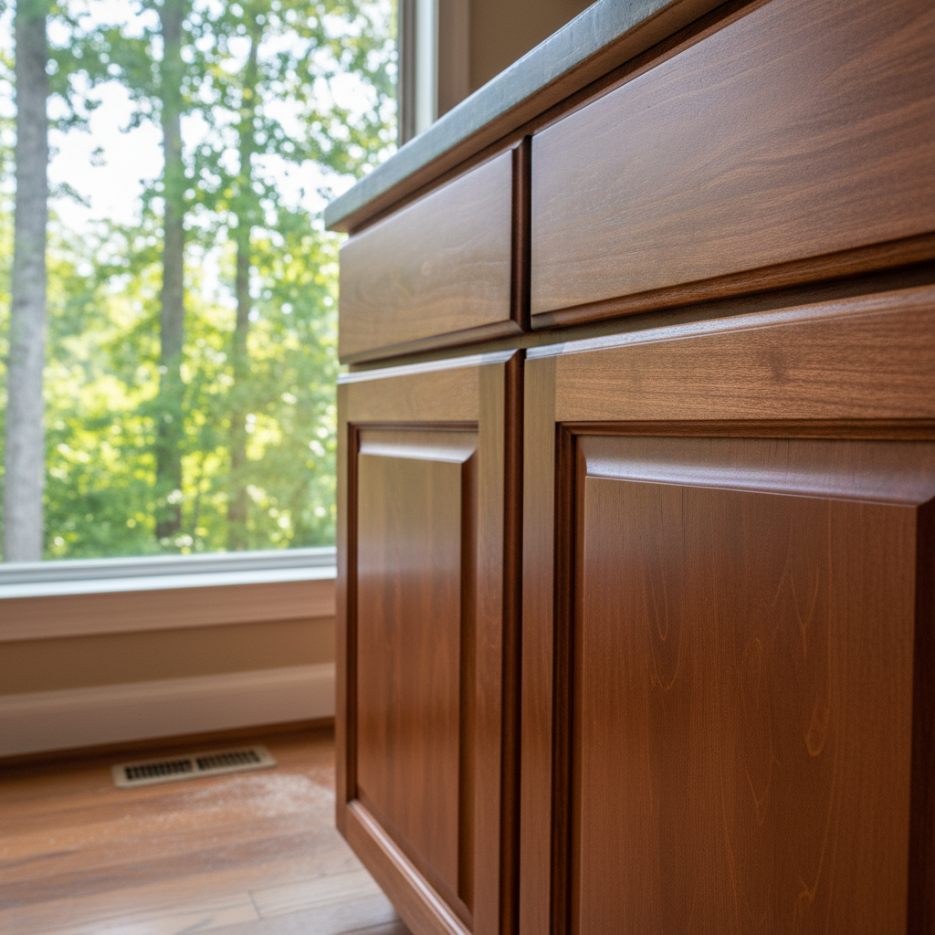 Completed cabinet repair & restoration work at a residential property in Fayetteville, NC