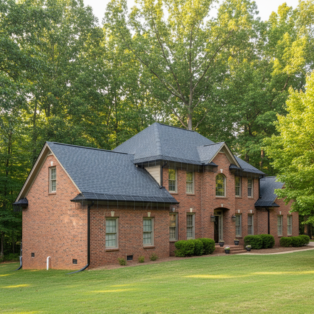 Completed gutter guard installation work at a residential property in Durham, NC