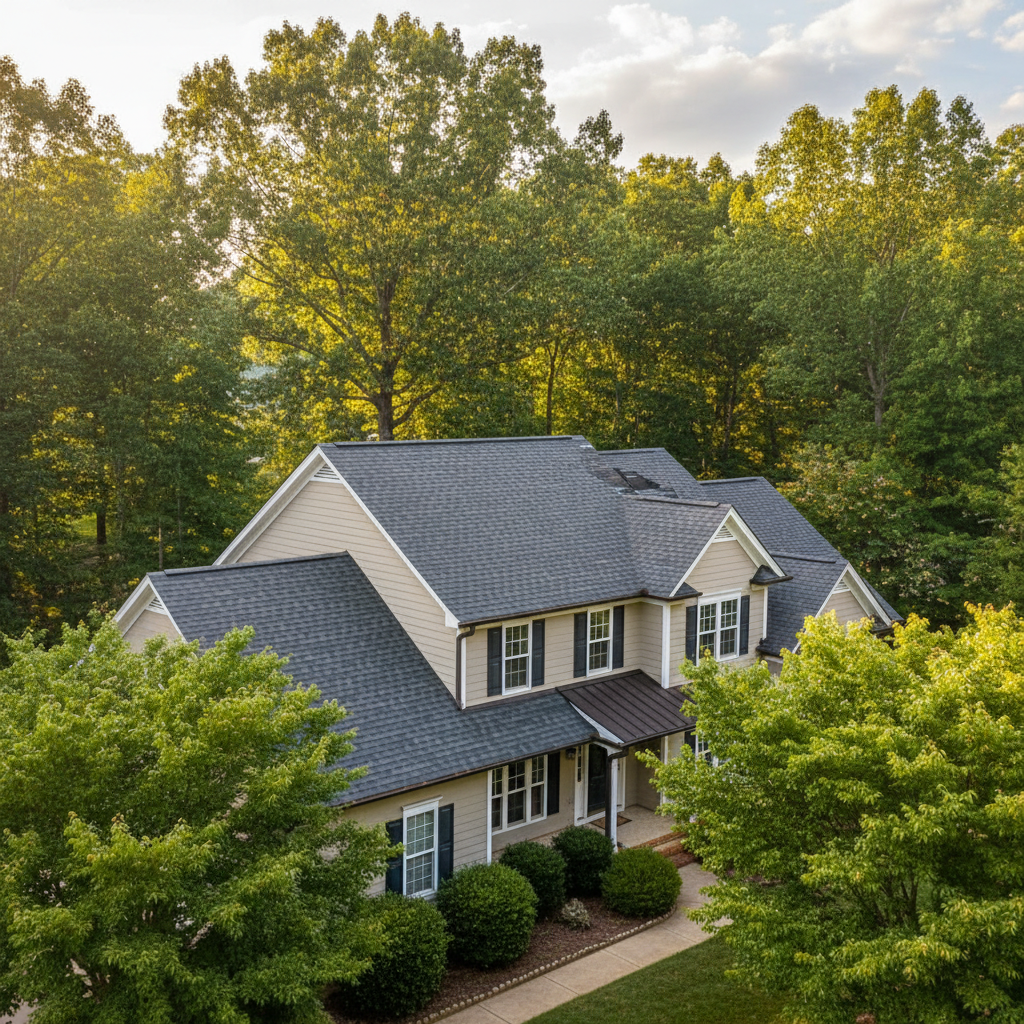 Completed storm damage repair work at a residential property in Wake Forest, NC