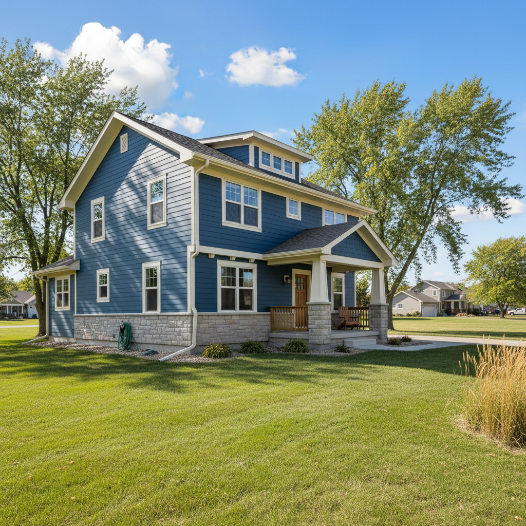 Completed exterior painting work at a residential property in Fargo, ND
