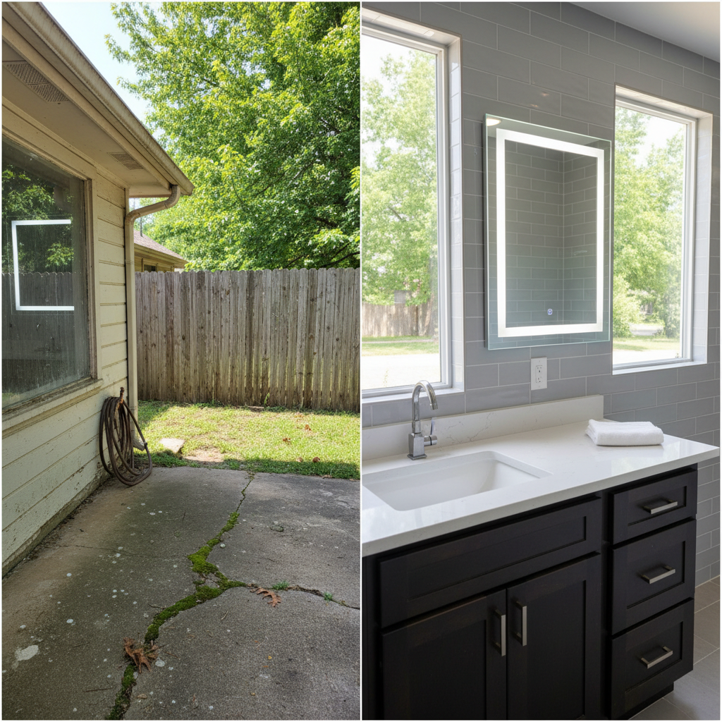Completed vanity and sink installation work at a residential property in Broken Arrow, OK