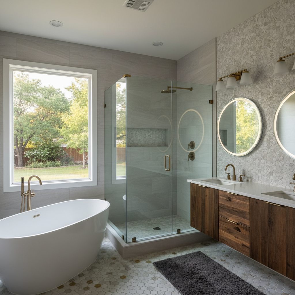 Completed bathroom modernization work at a residential property in Jenks, OK
