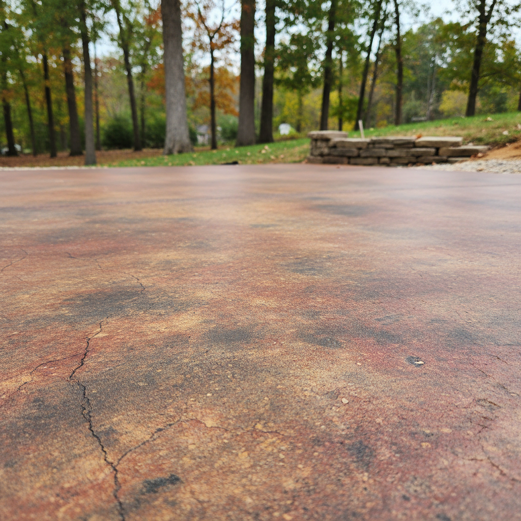 Completed concrete staining work at a residential property in Macungie, PA