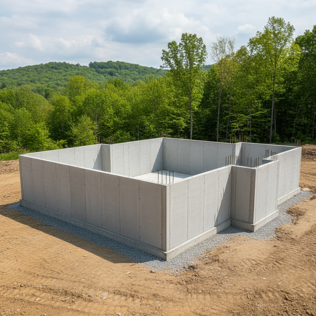 Completed concrete foundations work at a residential property in Macungie, PA