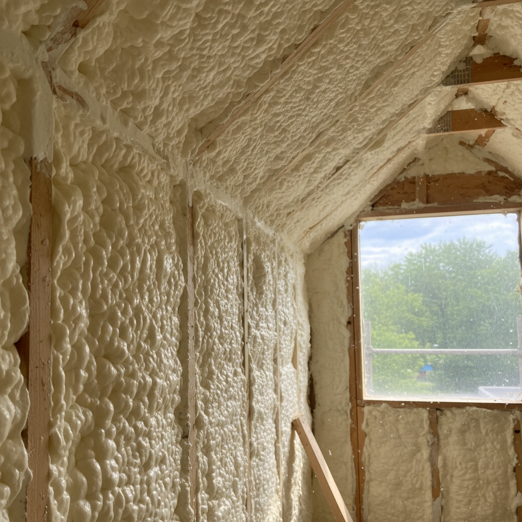 Completed closed cell spray foam work at a residential property in Philadelphia, PA
