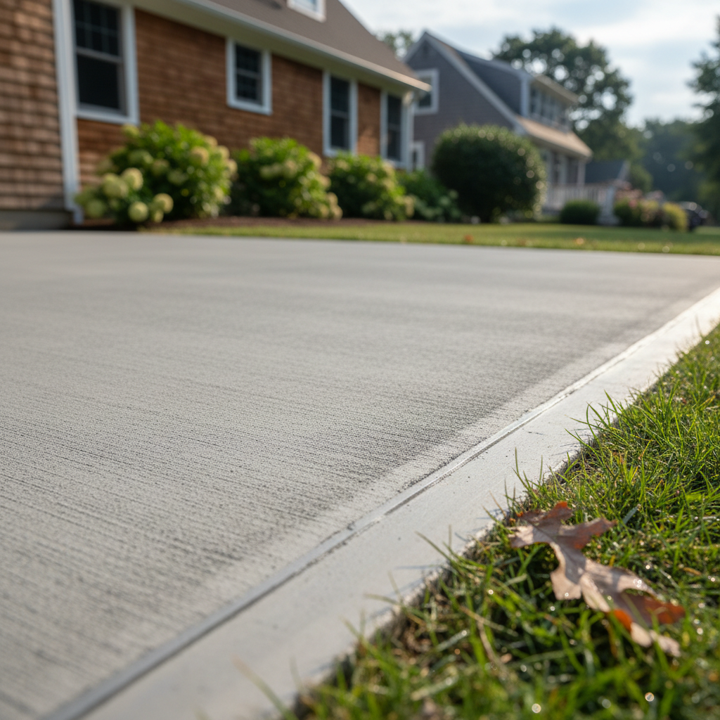 Completed concrete flatwork work at a residential property in Pawtucket, RI
