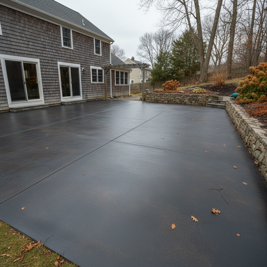 Completed concrete staining work at a residential property in Providence, RI