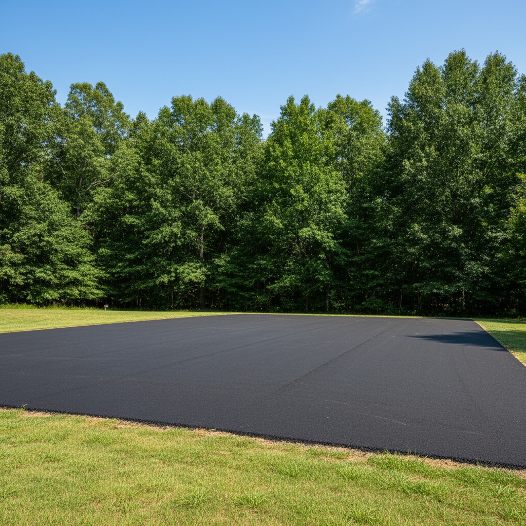 Completed parking lot paving work at a residential property in Gaston, SC