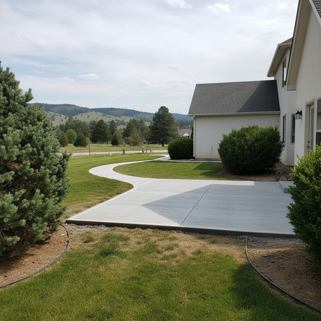 Completed concrete repair work at a residential property in Rapid City, SD