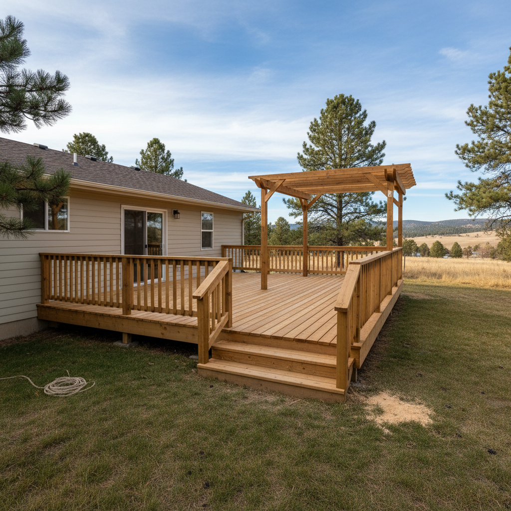 Completed deck repair work at a residential property in Rapid City, SD
