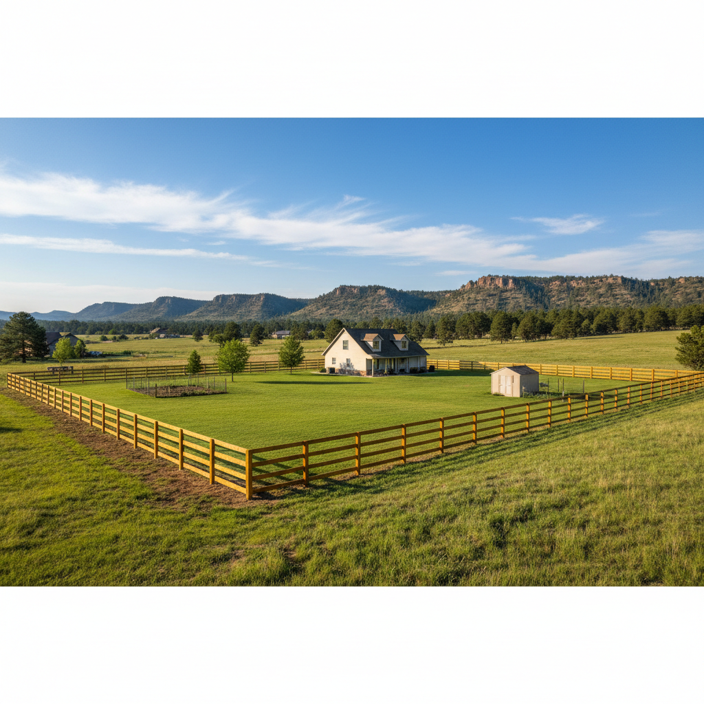 Completed farm fencing work at a residential property in Rapid City, SD