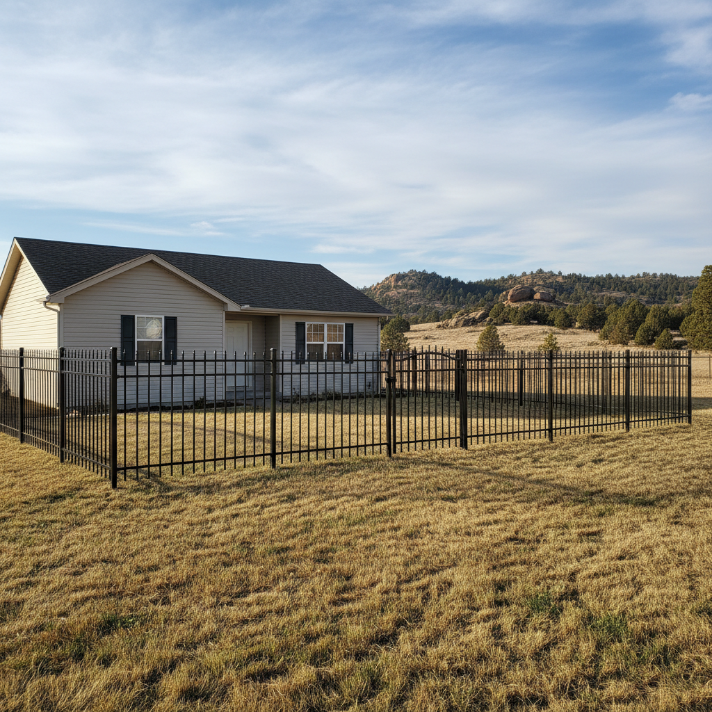 Completed ornamental iron fencing work at a residential property in Sturgis, SD