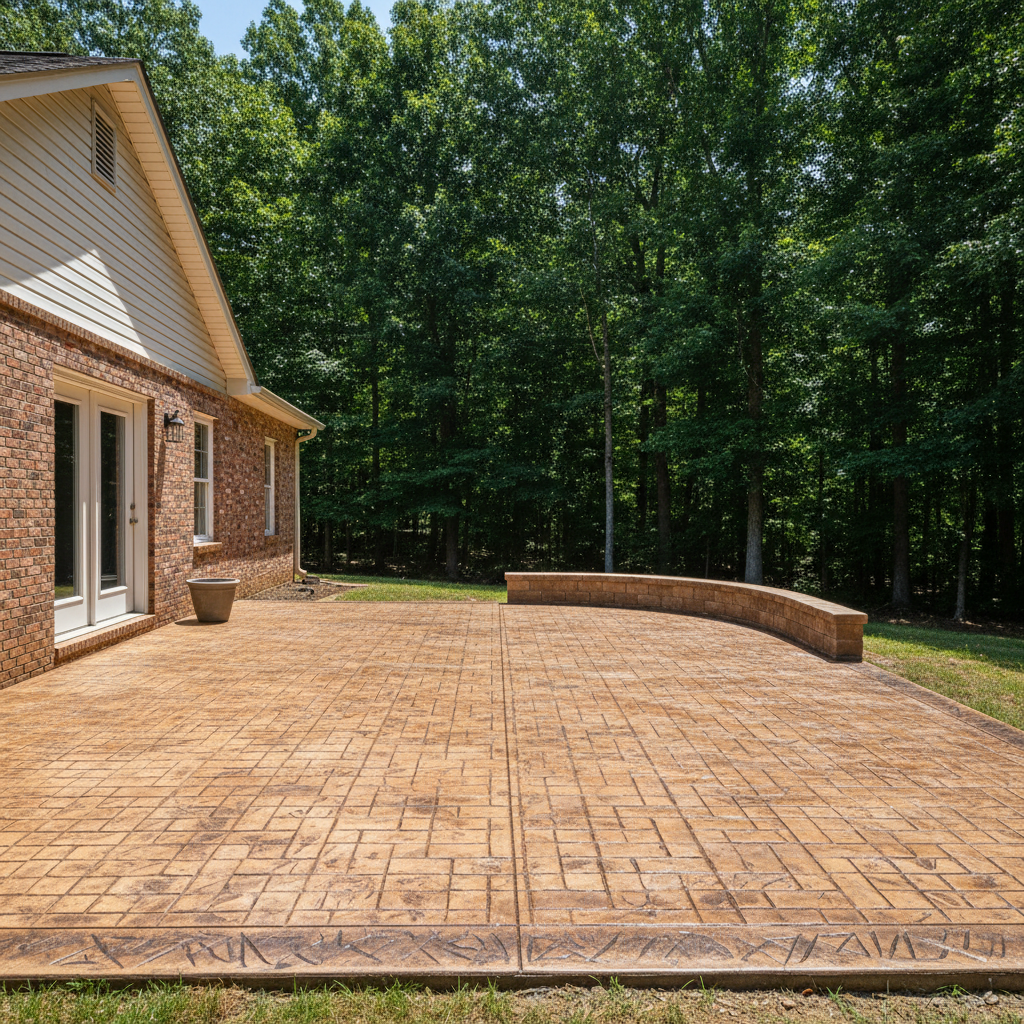 Completed stamped concrete work at a residential property in Maryville, TN