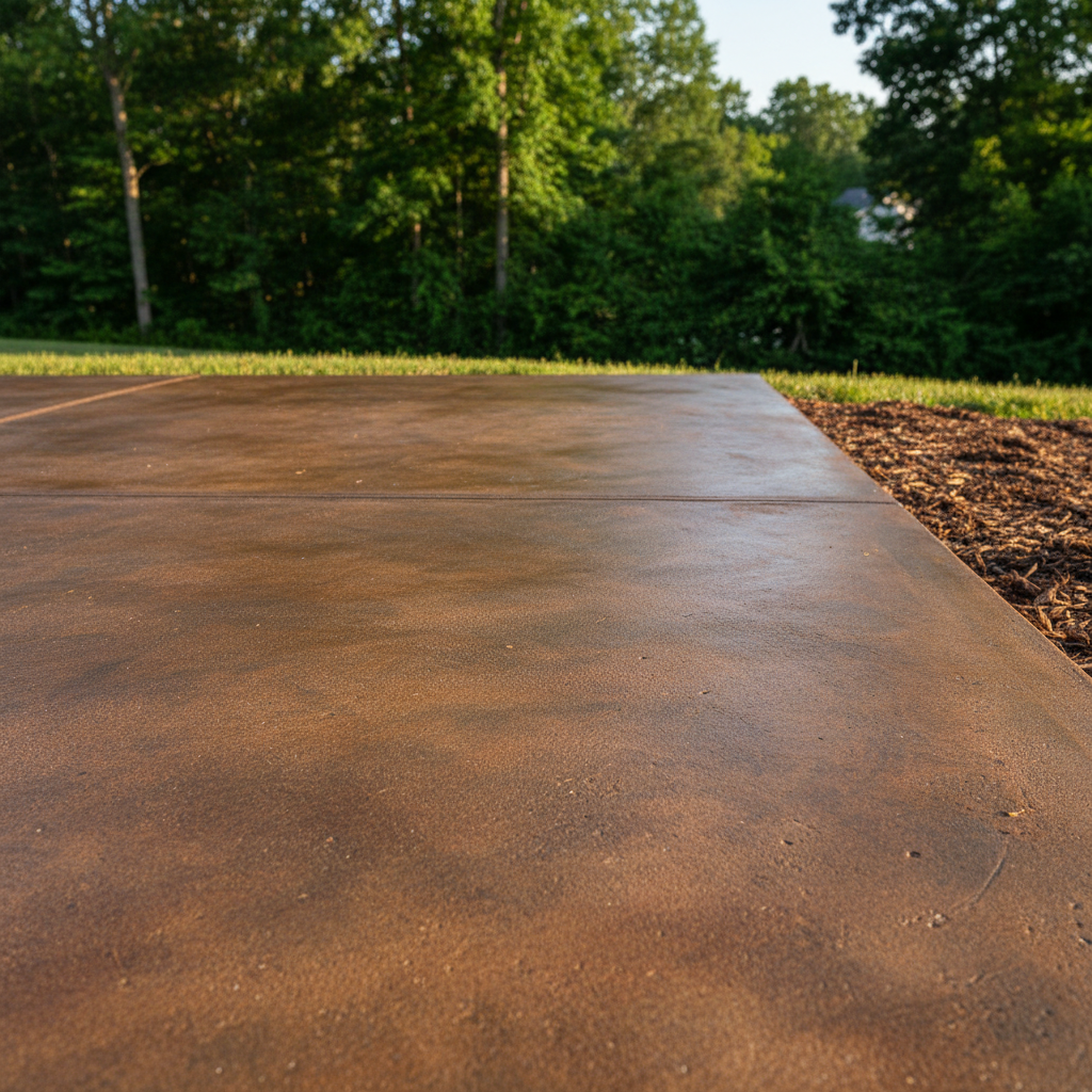 Completed concrete staining work at a residential property in Kingsport, TN