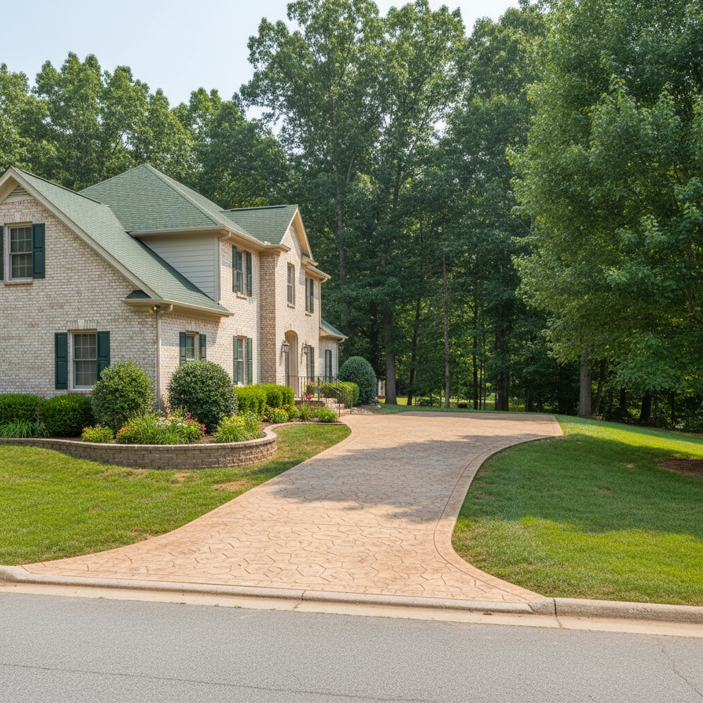 Completed concrete installation work at a residential property in Sevierville, TN