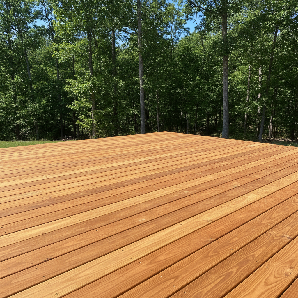 Completed wooden decks work at a residential property in Sevierville, TN