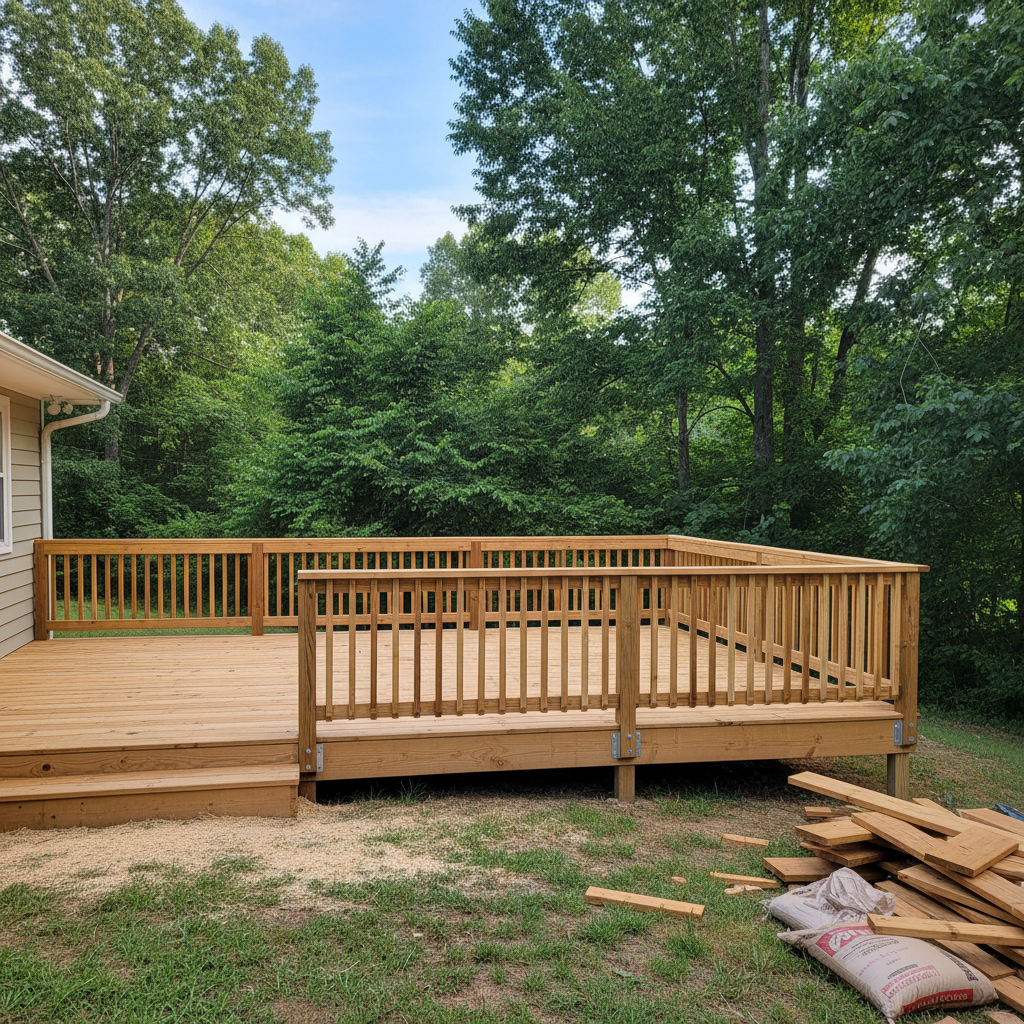 Completed deck repair work at a residential property in Norris, TN
