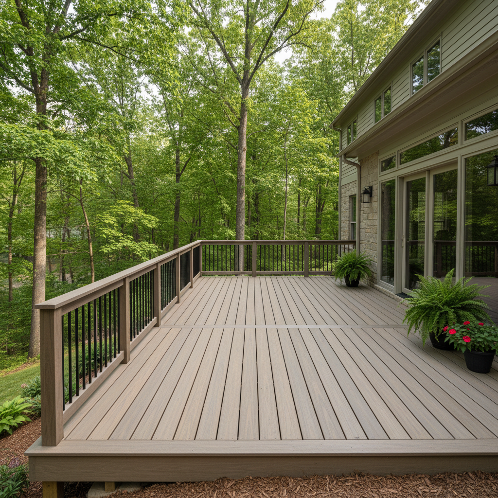 Completed trex decks work at a residential property in Loudon, TN
