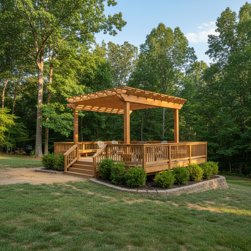 Completed pergola construction work at a residential property in Loudon, TN