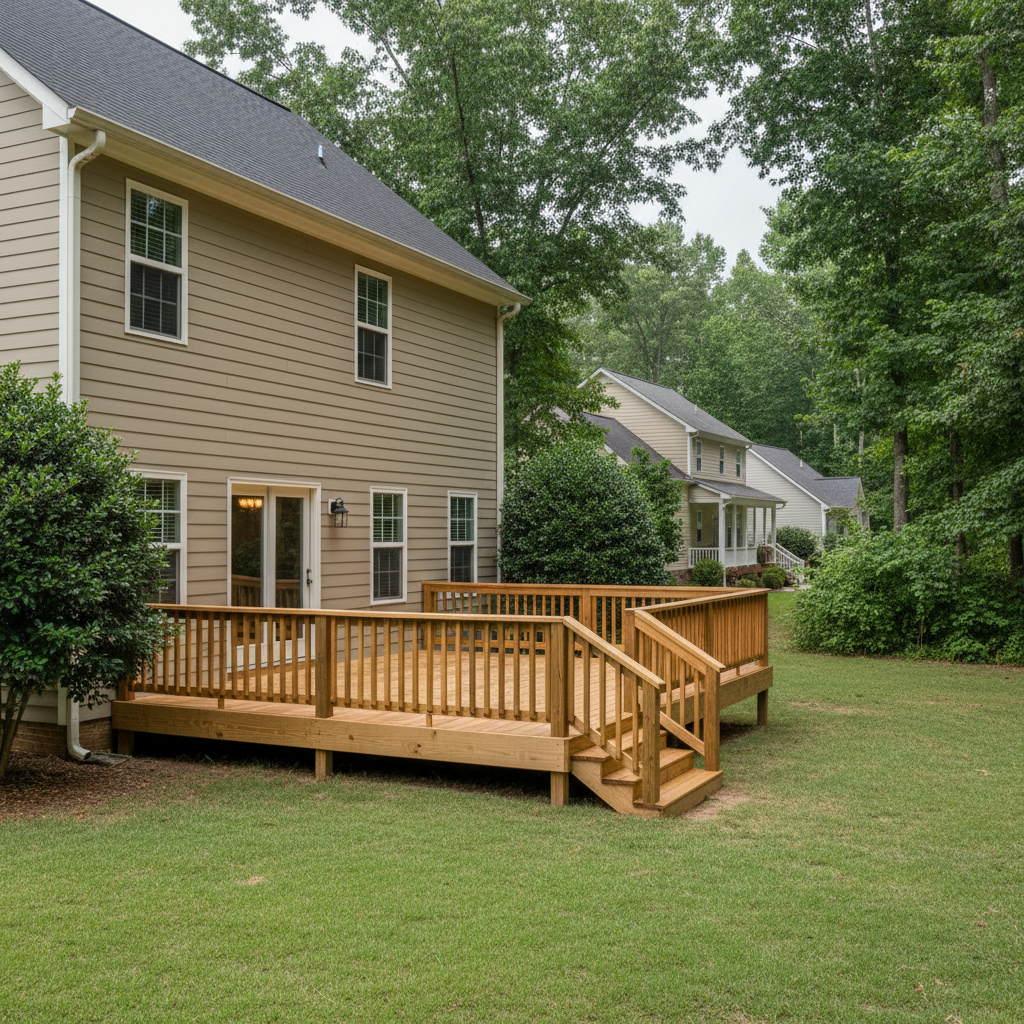 Completed deck repair work at a residential property in Rockford, TN