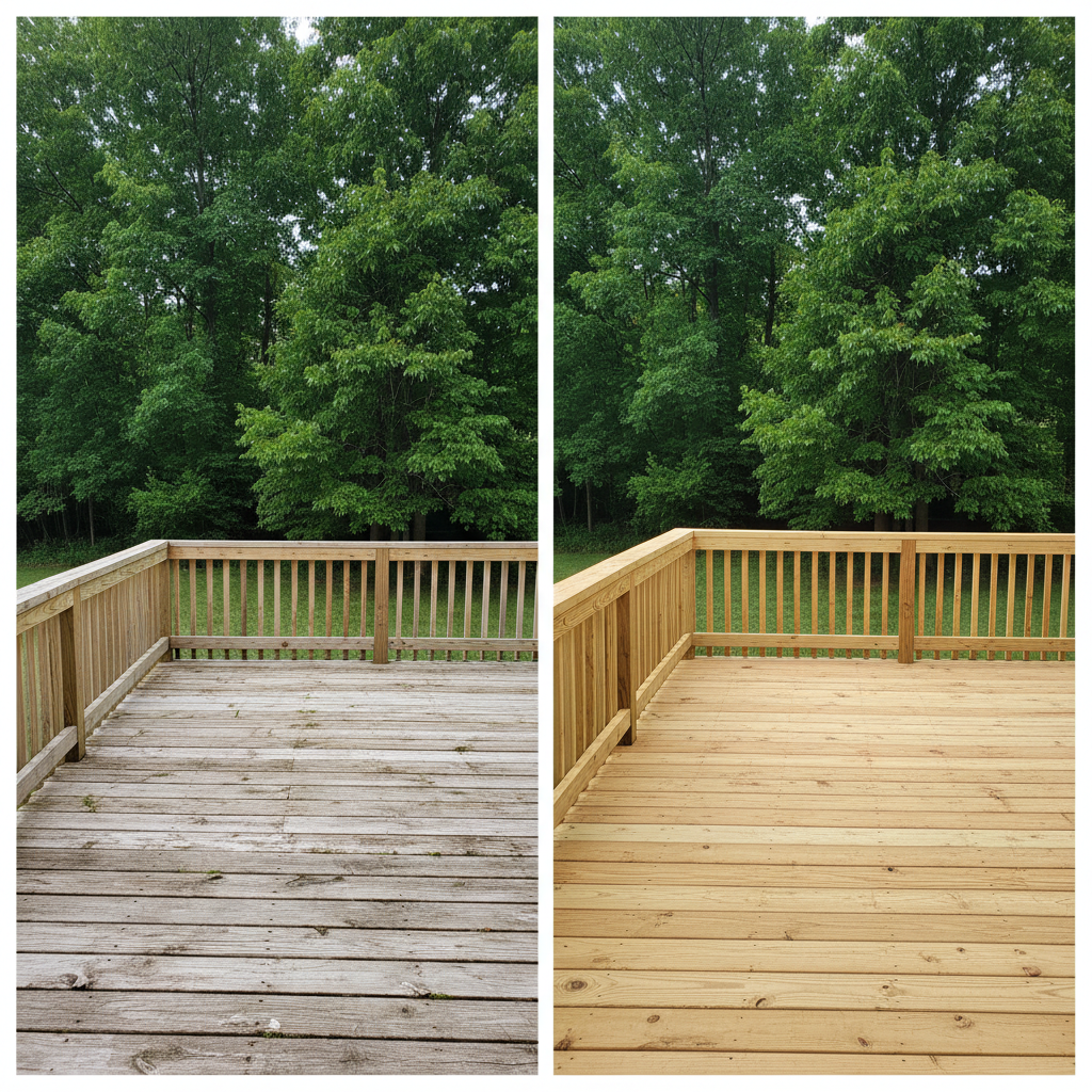 Completed deck construction work at a residential property in Lenoir City, TN