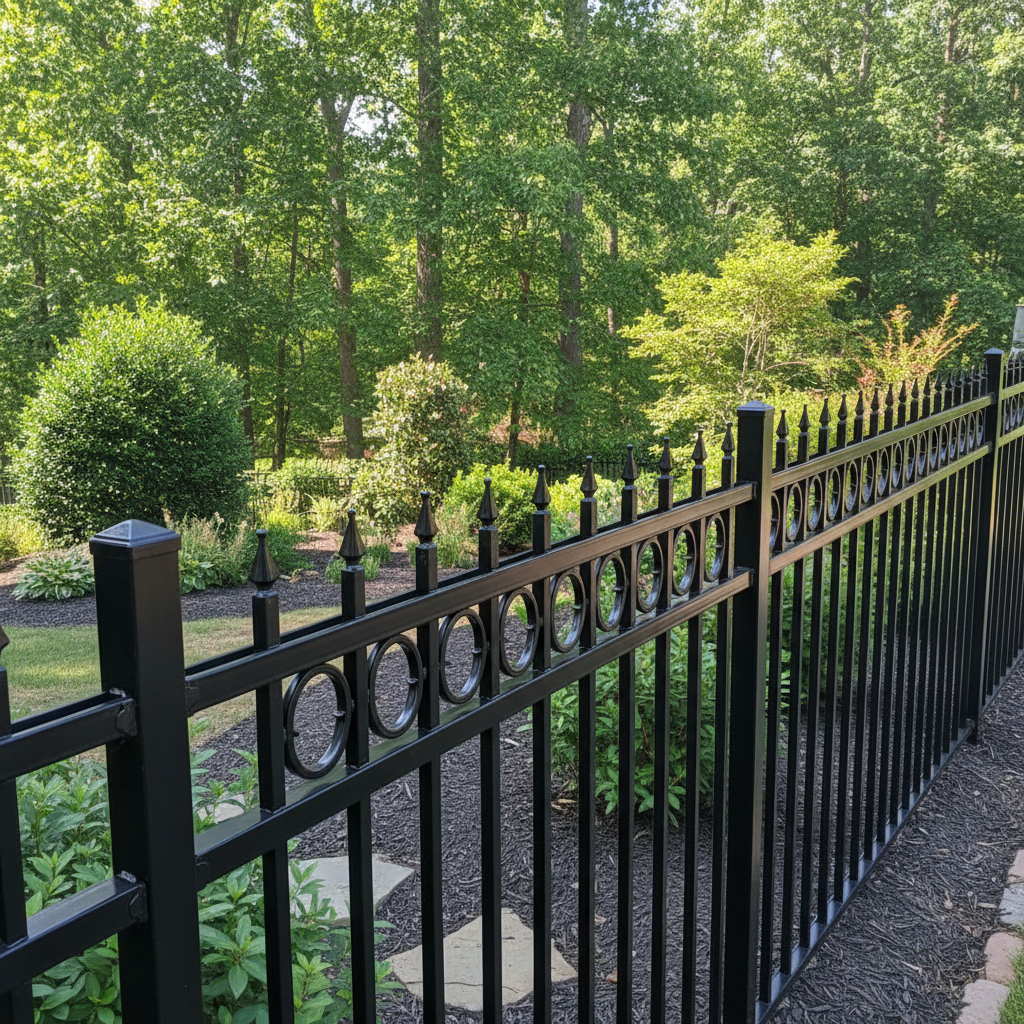 Completed ornamental iron fencing work at a residential property in Maryville, TN