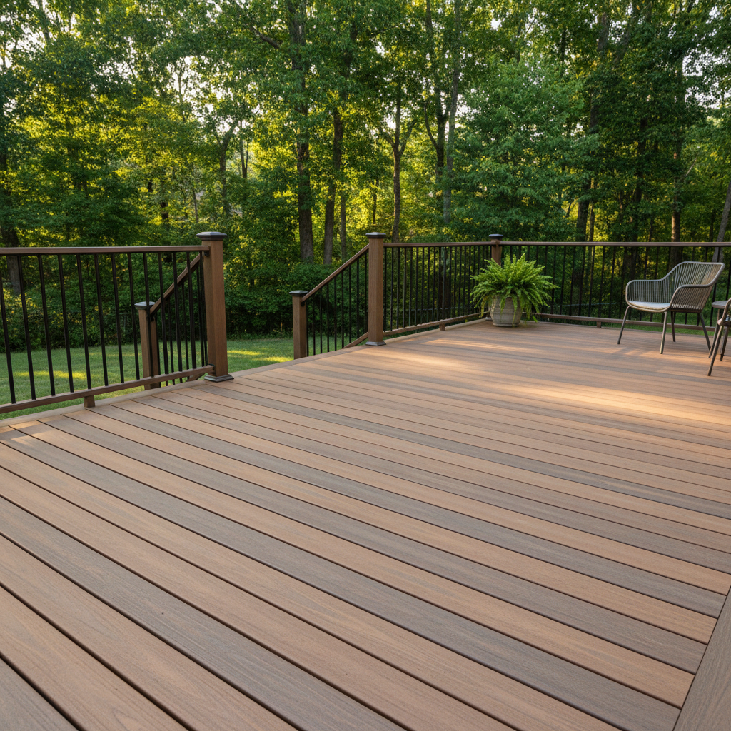 Completed composite decks work at a residential property in Rockford, TN