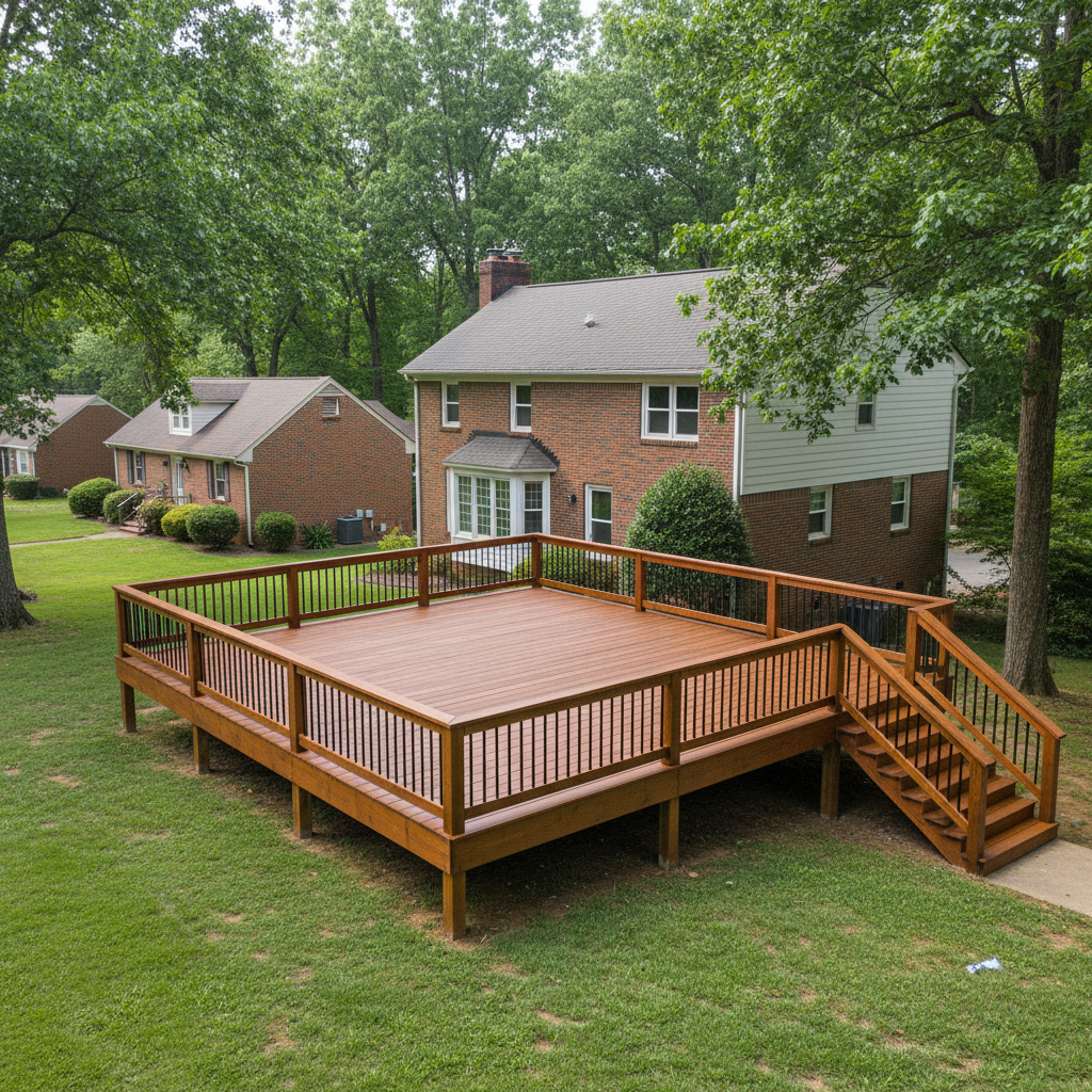 Completed deck staining work at a residential property in Oak Ridge, TN